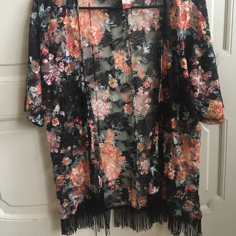 Floral lace cover up